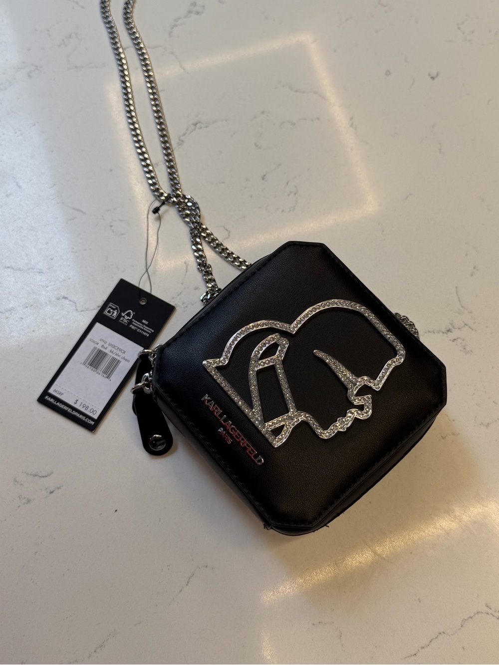 Karl Lagerfeld Black Mini Ilon Crossbody Bag